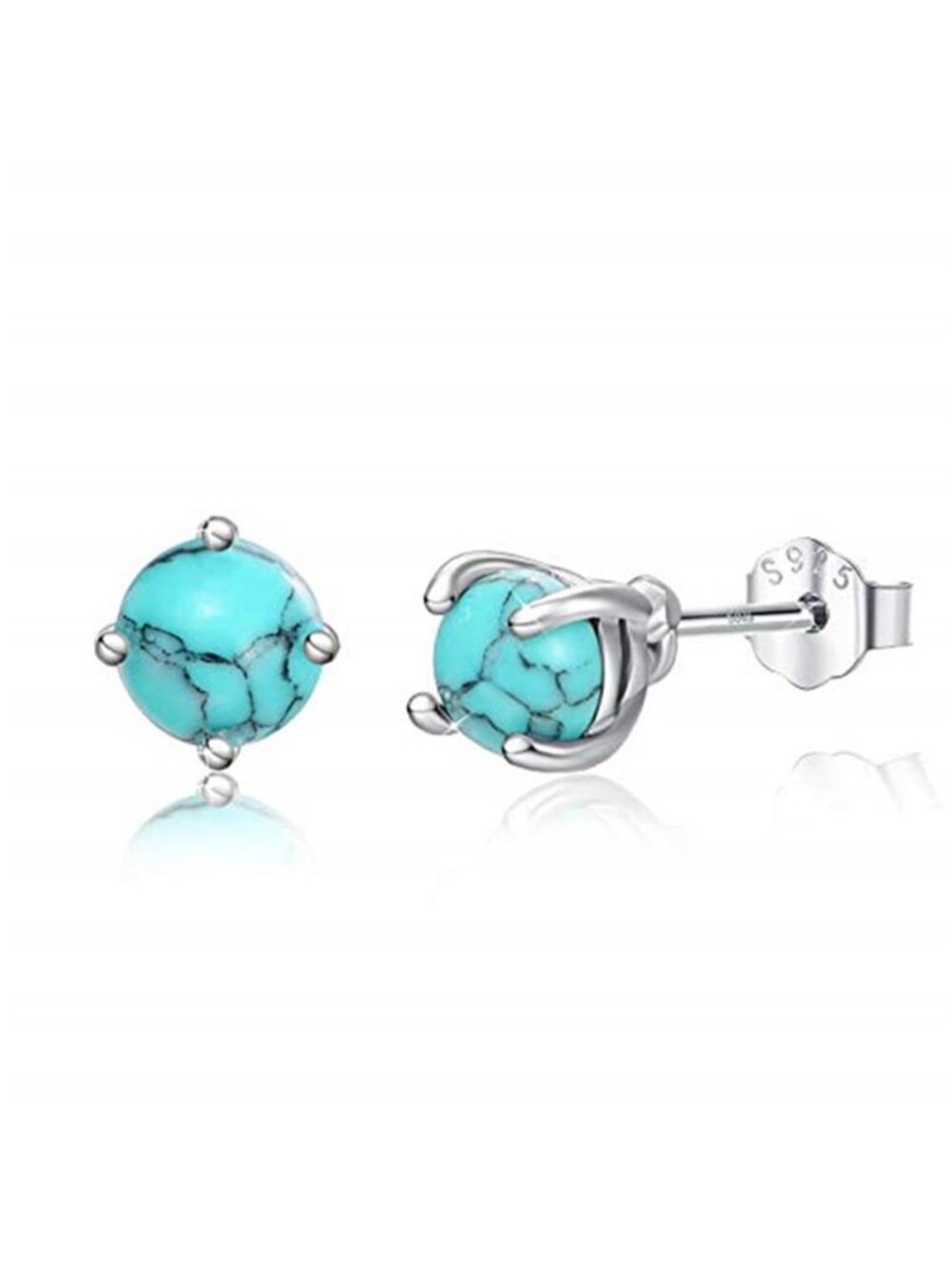 925 Sterling Silver Turquoise Stud Earrings 4mm Hypoallergenic Cartilage Jewelry
